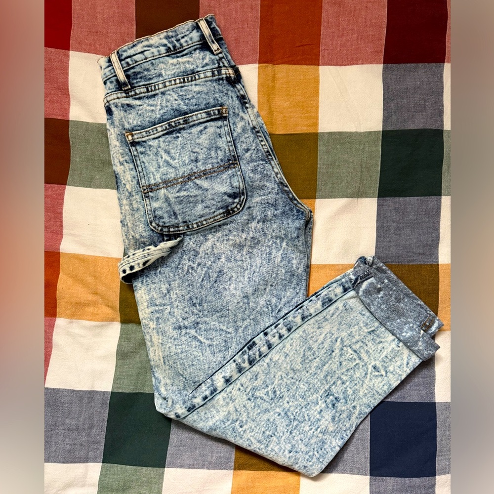High Rise Acid Wash Carpenter Jeans